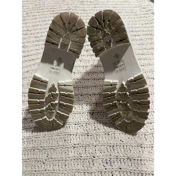 Beast Fashion Boots Lug Sole Slip On Mid-Calf Womens 6 Pink White Black Chunky - Picture 5 of 10